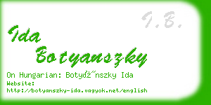 ida botyanszky business card